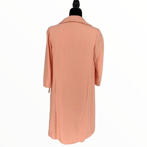 60’s Vintage 2 Piece Peach Sleeveless Rhinestone Beaded Collar Dress and Jacket - Picture 14 of 15